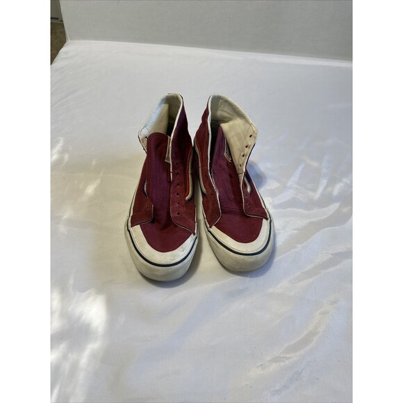 Size 7.5 Women 6 Men- VANS Sk8-Hi 138 Decon High Red Rainbow Burgundy - Picture 1 of 10